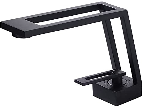 Wasserhahn Bad Schwarz Mischbatterie Waschbecken - Waschtischarmatur Armaturen Waschbeckenarmatur Kaltwasserhahn Modern - Badarmatur für Badezimmer WC SHUNLI