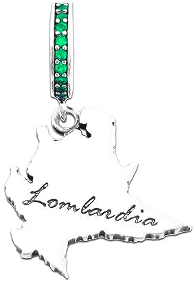 Charme région Lombardie Italie Milan en argent 925 - Les Folies (Modèle Pandora), Argent sterling, Zircone cubique