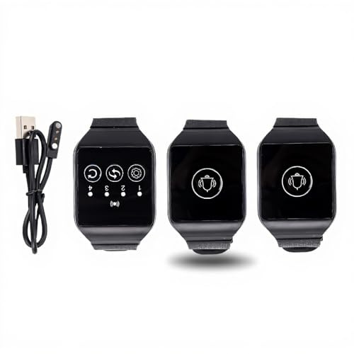 Wireless Wrist Pager, Personal Alarm for Elderly, Watch Pager for Restaurant Paging System, Caregiver Pager Emergency Call Bell, Multipurpose IPX7 Waterproof 433.92MHz (2 for 1)