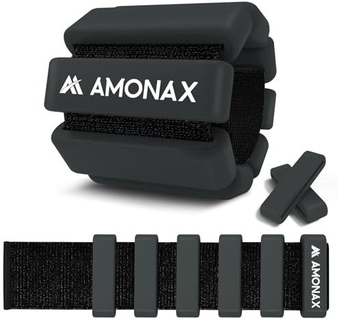 Amonax Handgelenkgewichte Knöchelgewichte Set (1 KG, Schwarz)