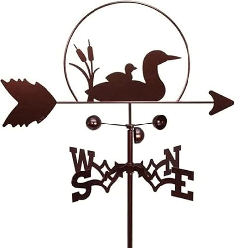 EICOFF Girouette en Fer, girouette de Jardin en Fer forgé pour Canard de Jardin, girouette de Jardin en Fer forgé de décoration pour Jardin, kit d'indicateurs de Direction du Vent