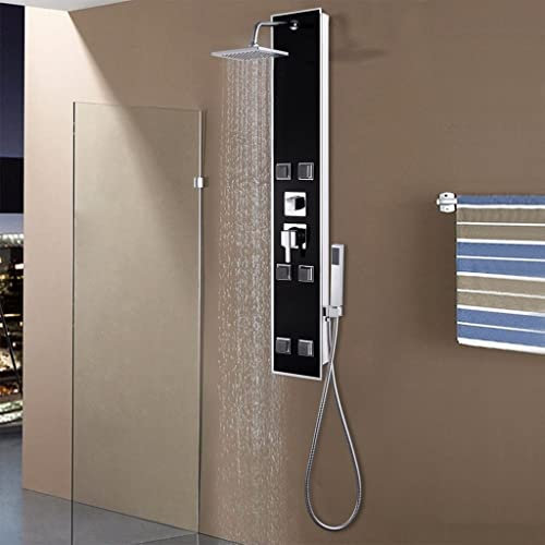 Sanitär-Duschpaneel Glas 18x42,1x120cm Black-Hardware