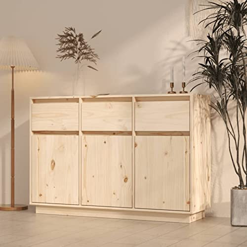 Camerina Sideboard 110x34x75 cm Massivholz Kiefer Kommode Sideboard Schlafzimmer Flur Schrank MöBel Schlafzimmer Wohnzimmer Kommode