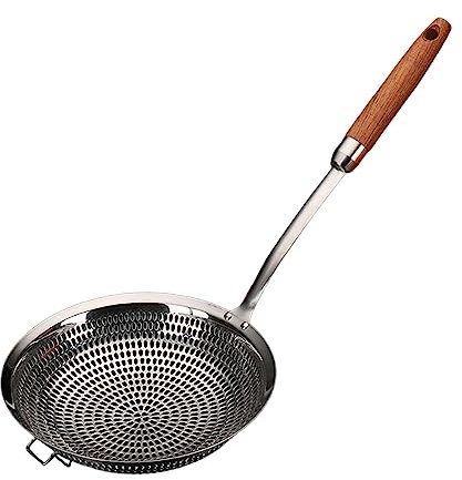 rockible Cucchiaio per schiumarola Cucchiaio per Noodle Utensile da Cucina Multifunzionale Colino da Cucina in Acciaio Inossidabile 304 Mestolo per frittura di, Grande