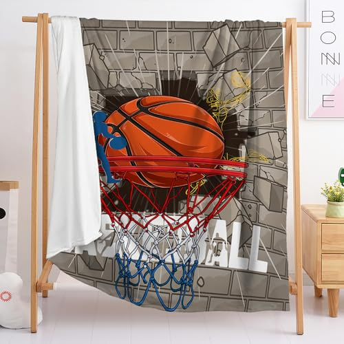 Manta Baloncesto Cubre Sofa Mantas para Cama De Franela,Cobijas De Invierno Extra Suave,Manta Polar,Mantas para Sofa,Plaid Sofa（150X200Cm）