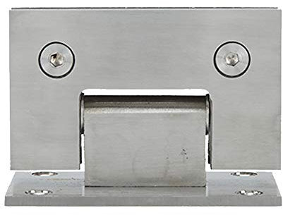 Edelstahlscharnier für Glastür Dusche, solide und stabile Wandhalterung, 90° Türscharnier für Badezimmer und Duschkabinen, 8-12 mm Dicke, gebürstete Handwerksoberfläche