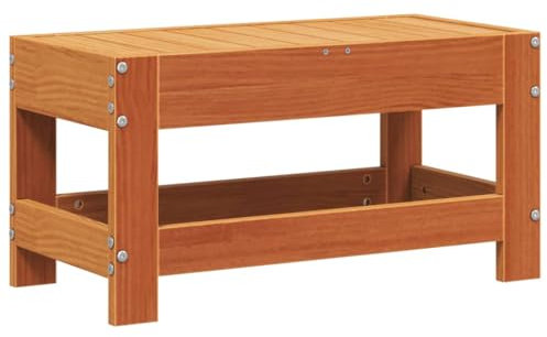 vidaXL Gartenhocker, Sitzhocker Latten-Design, Modulare Fußhocker Hocker für Garten Terrasse, Garten Beistelltisch Couchtisch, Wachsbraun Massivholz Kiefer