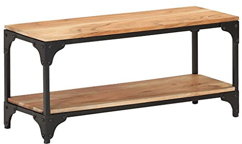 BUKSCYJS Couchtisch kleine Zimmer, Sofatisch, Wohnzimmertisch Couchtisch 90x30x40 cm Massivholz AkazieFür Wohnzimmer, Schlafzimmer, Büro, Eingang, Korridor
