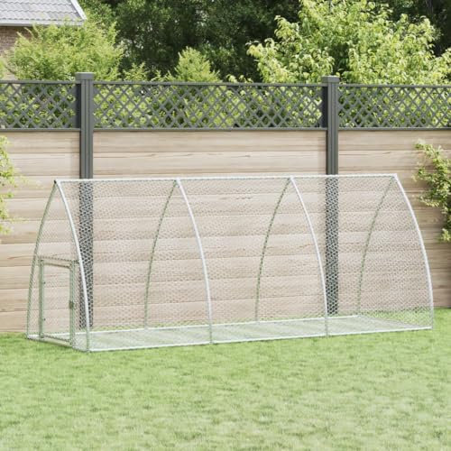 Homgoday Mobili Kaninchenkäfig Silber 300 x 105 x 120 cm aus verzinktem Stahl, Dekoration für Möbel, für den Innen- und Außenbereich für Wohnzimmer Büro