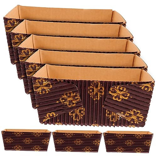 Mikinona Set Da 25 Mini Teglie Per Plumcake in Carta Da Forno Resistente Alte Temperature, Stampi Monouso Per Pane, Toast e Chiffon Cake, Per Panetterie e Uso Domestico, Formato 8x7,5x3 Cm
