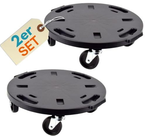 2er Set Transportroller Rollbrett Transportrollen Rollbrett Werkstatt Pflanzen Rollbretter Transport Möbelrollen flach Pflanzenroller rund Transporthilfe mit Rollen 40