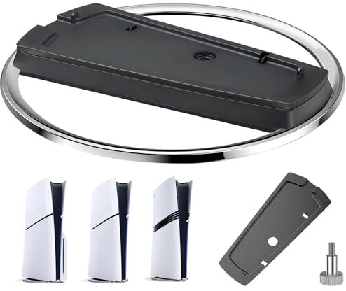 Hengrongshen Soporte Vertical para PS5 Slim y PS5 Pro, Soporte Vertical PS5 Compatible con PlayStation 5 Slim Disco y Edición Digital, Base PS5 Slim y PS5 Pro Consola Accesorio (Negro)