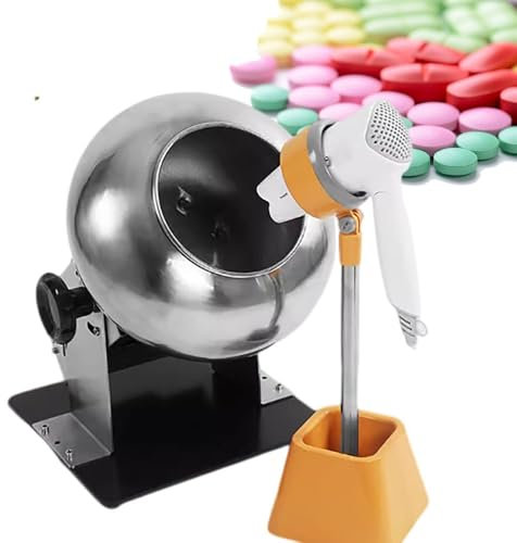 Electric Sugar Coater with Stand & Blower,1-3kg Commercial Chocolate Panning Machine,Adjustable Angle Chocolate Polishing Machine,58RPM Sugar Ball Coating Dryer