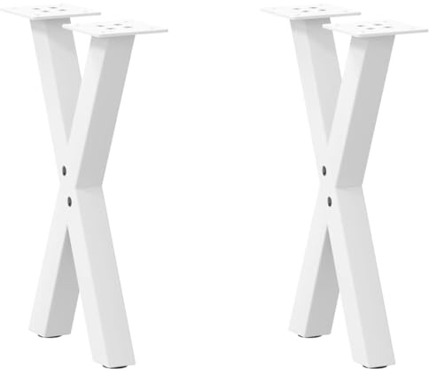 vidaXL Couchtischbeine X-Form 2 STK. Weiß 28x(42-43) cm Stahl
