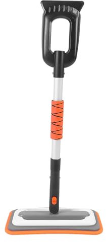 Mrisata Car Snow Scrapers Aluminium Efficient Snow Removal Broom Ice Scraper for Car Windshield (Orange)