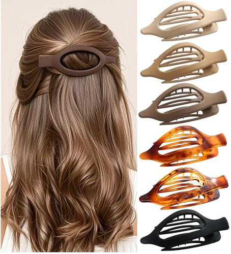 6 Stück Flach Haarspangen Damen Legen Haarklammer Dünnes Dickes Haar Rutschfest Haarclips