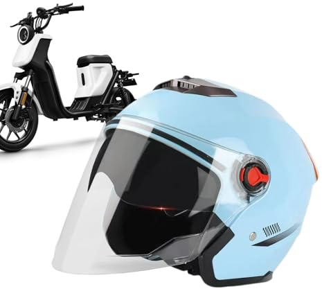 3/4 Motorcycle Helmets, Portable Twin Lens Protection | Womens Motorcycle Helmets Quality Material for Motorcycle Balance Scooter