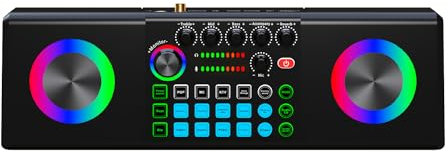 Rtauhife Altavoz de Karaoke S169, Tarjeta de Sonido Multifuncional, Máquina en para Cantar, Altavoz para Transmisión en con Bluetooth