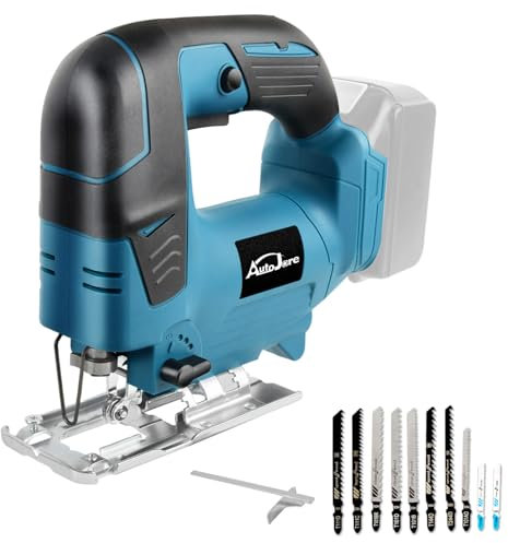 AUTOJARE Akku Stichsäge Kompatibel mit Makita 18V Bürstenloser 4 Pendelhub Einstellungen Elektrische Stichsäge mit 10 Stichsägeblatt zum Schneiden von Metall und Holz (ohne Batterie)