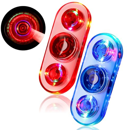 SCIONE 2er Pack LED Fidget Spinner – Leuchtender Hand Spinner für Kinder & Erwachsene | 3 Farbmodi, Sensorisches Stressabbau-Spielzeug mit Glatter Rotation & Langlebigem Design (Blau Rot)