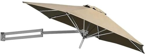 Patio Parasol montado en la Pared Marco más Fuerte al Aire Libre con 8 Costillas, Aluminio inclinando el Tono de la Playa de la Playa