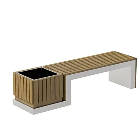ENGENDER Patio Garden Bench Shopping Mall Leisure Chair Outdoor Flower Pot Seat Combination Square Waiting Gazebo Creative Box Public Stool(B)