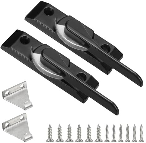 PATIKIL 2 Piezas 3.4 X 0.9 De Cerradura De Ventana Corrediza Negro