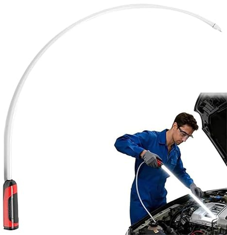 Torcia a LED flessibile, 70 cm, pieghevole, con LED ad alta luminosità, 3 modalità di luminosità, luce flessibile ricaricabile con guanti protettivi impregnati in gomma nitrilica (nero)