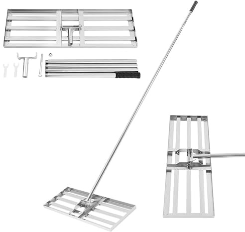 Râteau de nivellement de pelouse, 75 x 25 cm, appareil de nivellement de pelouse haute performance, poignée en acier inoxydable, appareil de nivellement de pelouse, jardin, facilite le nivellement des