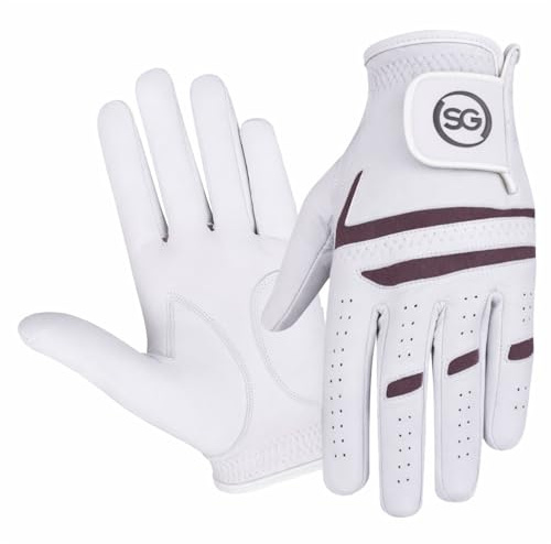 SAGE GEAR Guanti da golf da uomo in pelle Cabretta di alta qualità, per tutte le condizioni atmosferiche, per golfisti mancini e destri, confezioni multiple (XXL (un guanto), da indossare sulla mano