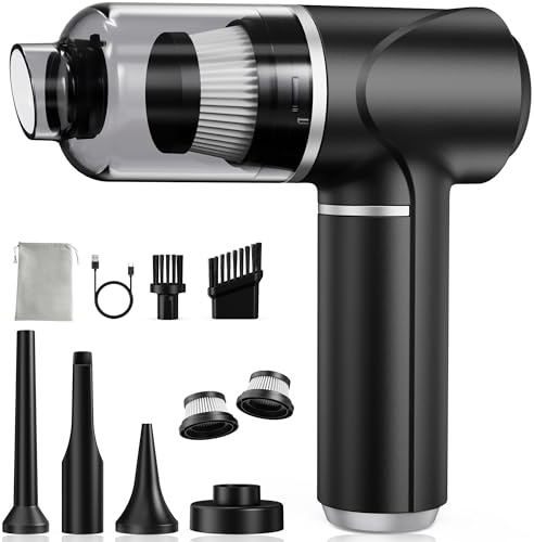 Piarhlie Handstaubsauger Akku Kabellos 30kPa Mini Autostaubsauger Stark | Auto Staubsauger mit Bürstenloser Motor Handsauger für Autos, Büros, Schlafzimmer, Küche, Wohnzimmer (Optimiert)