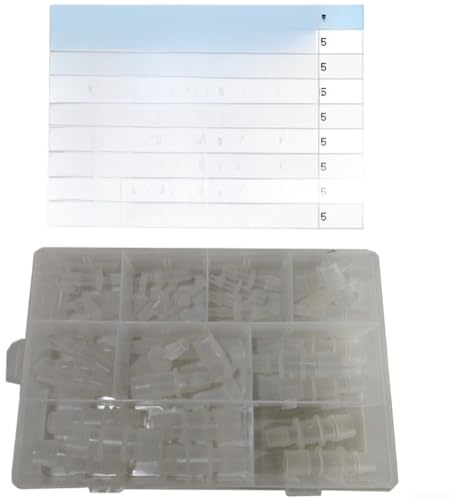 Kit di 40 raccordi in plastica per tubi flessibili, 8 misure, set di riduttori dritti in PP, per uso alimentare, per acquario, giardino, laboratorio e