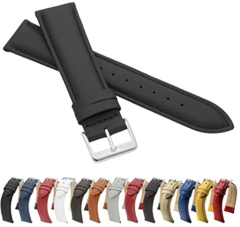 MARCHEL Glattleder LLB Lederarmband Echtleder Uhrenarmband Rindsleder Feines Leder