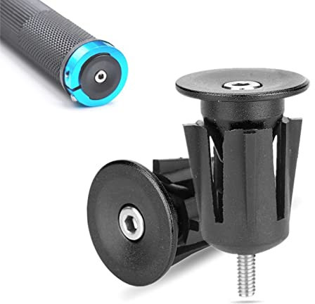 Lenkerendstopfen, Leichte Aluminiumlegierung Fahrradgriffe Bar Endkappen Stecker für Mountainbike Rennrad Lenker (1 Paar) (Schwarz)