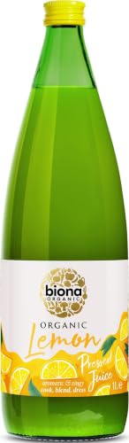Biona Organic Lemon Juice, 1L | 100% Pure Pressed Lemons, Not From Concentrate, No Added Sugar, Vegan, Great for Cooking & Drinks