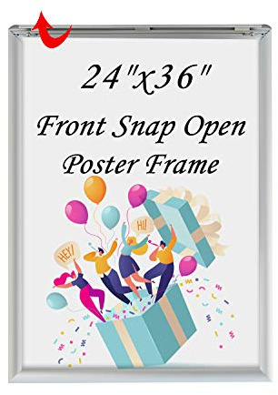 T-SIGN 24 x 36 Inches Picture Frame - 24x36 Poster Frame Wall Mounting Document Certificate Frames - Aluminum with 1 PVC Transparent Protective Film, 1 inch Profile Silver Wall Mounted Display