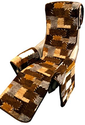 Alpenwolle Sesselschoner für Relaxsessel Extrabreit, 100% Merinowolle, breite 60cm (Patchwork)