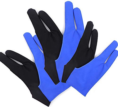 Gzingen 6 Pieces Artist Glove for Drawing Tablet (S M L), Two-Finger Tablet Drawing Gloves, Digital Artist Gloves for Graphics Pen Drawing Tablet Monitor Light Box Tracing Board-Three Size in One