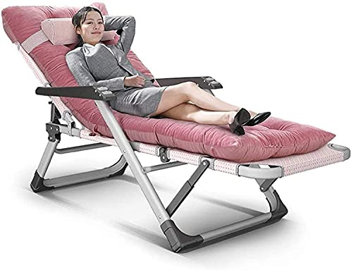WANGFENG Extrabreit Liegestühle Liegen mit Kissen | Klappbar Gartenstuhl Sonnenliege Relaxliege Hoch Senioren | Saunaliege Liegender Recliner für Kinder Erwachsene Freizeitliege Tragfähigkeit (200kg)