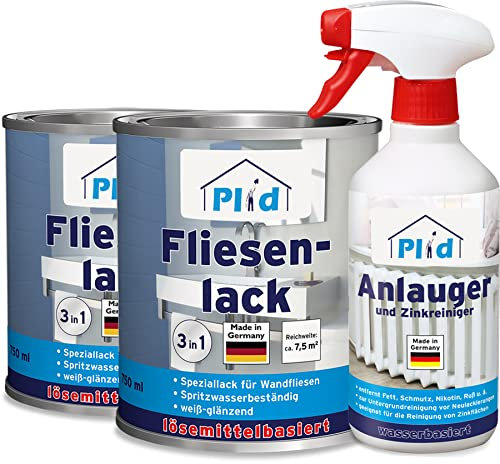 Plid® Fliesenfarbe Badezimmer & Küche [FEUCHTIGKEITSBESTÄNDIG] Fliesenlack Anthrazitgrau 1,5l fürs Bad - Fliesen neu streichen & lackieren im Innenbereich - 3in1 Fliesen Farbe Lack - Made in Germany