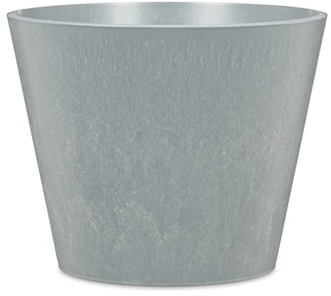 Scheurich Purista+ 30, Pflanzgefäß/Pflanzkübel, rund, Farbe: Concrete, hergestellt mit recyceltem Kunststoff, 8 Jahre Garantie, für den Außenbereich