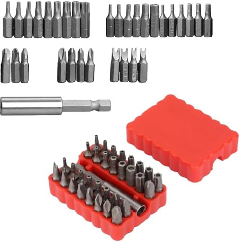 Sicherheits Schraubendreher Bits, Stahl Torx Sechskant Stern Bits | Chrom Vanadium, mit Verlängerungsstange und Halter, für Heimwerkzeuge, Heimwerker, Computer, Telefon