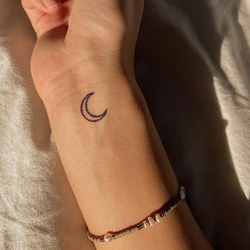 Inkster Tattoo - Sichelmond Tattoo | Temporäres Tattoo mit EU-Kosmetikzertifizierung | wasserfest + vegan | revolutionäres 2-Wochen-Tattoo | Fake Tattoos und Klebetattoos für Erwachsen