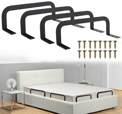 4PCS Mattress Retainer Bar for Adjustable Bed - Metal Mattress Stabilizers for Wooden Bed Frame