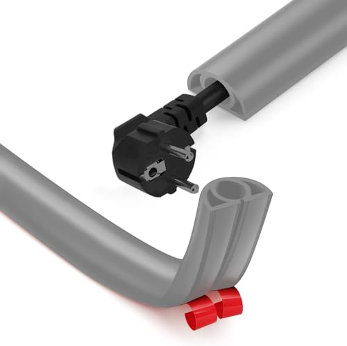 IVEOPPE Kabelkanal Selbstklebend Flexibel Kabelschutz - 2M x 25mm x 13mm, Grau