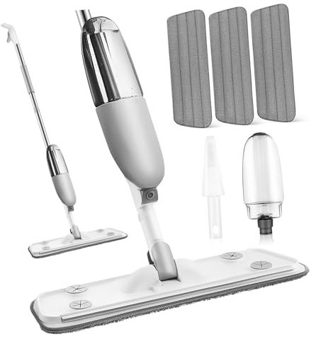 Mobestech Wischmop Mops Sprühmopps zur Bodenreinigung Nasser Sprühmopp Bodenreiniger Scheuerschwämme zum Reinigen Mikrofaser-Sprühmop sauber Waschmittel waschbare Unterlage Flacher Zug