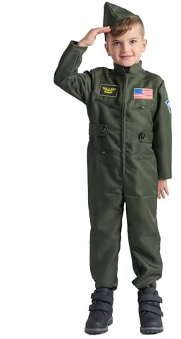 Dress Up America Costume Da Pilota Da Caccia Per Bambini - Tuta Da Pilota Da Caccia Dell'aeronautica Militare - Abito Top Gun Per Ragazzi