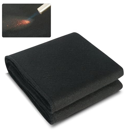 VEVOR Couverture de Soudage Ignifuge, 310x700 mm Couverture Anti-feu Fibre de Carbone Résistante à la Chaleur 982 ℃ Tapis de Soudage Isolant Découpable pour Protection Contre Étincelles, Éclaboussures