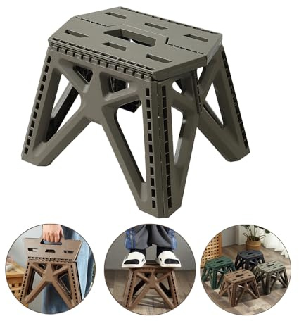Sbomi Hocker Klappbar für Kinder & Erwachsene,Campinghocker,Tritthocker aus Kunststoff,Faltbar Küchenhocker Klapptritt Bad, Tragbarer Klapphocker für Küche, Bad und Wohnzimmer (23.5 cm hoch-Grau)