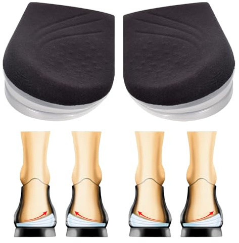 Semelles Orthopédiques Gel et Silicone, Semelles Chaussures Silicone, Semelle Talonnette Gel (Noir, L)